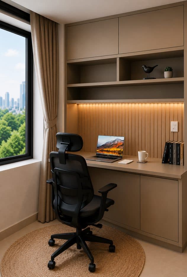 Home office junto à janela